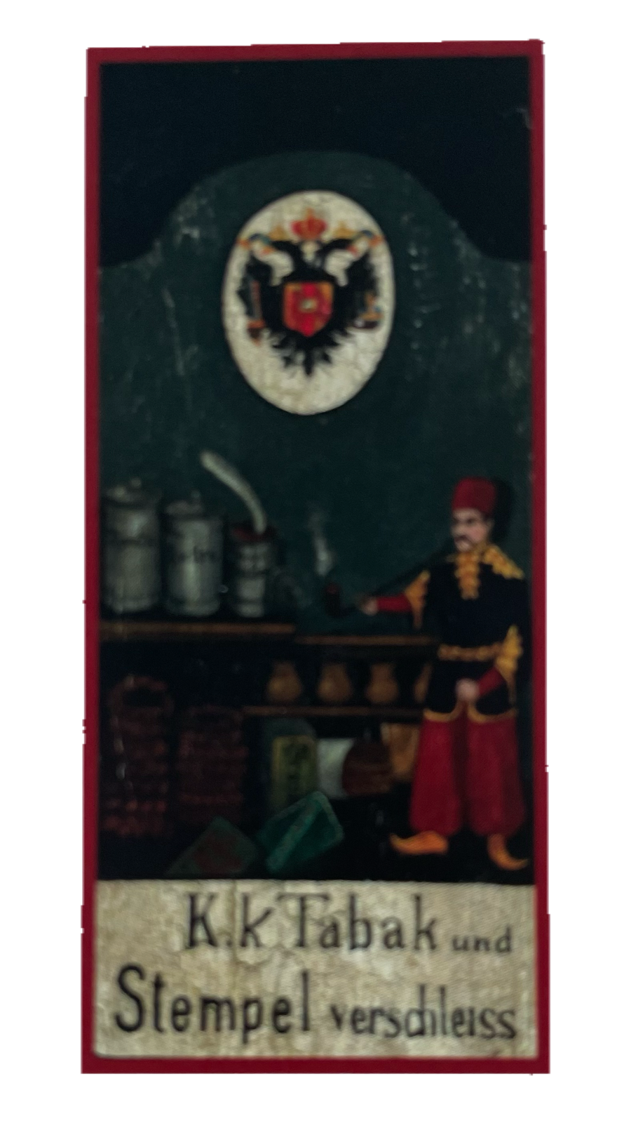 Nostalgie Holzschild Kuk Tabak Stempelverschleiß Trafik Kiosk Zigaretten Schild