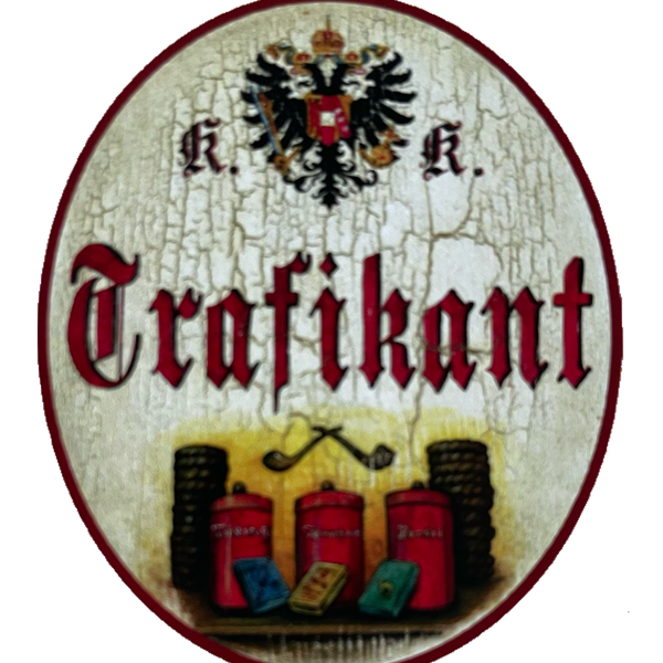 KuK Nostalgie Holzschild Trafikant Tabak Trafik Kiosk Zigaretten Schild