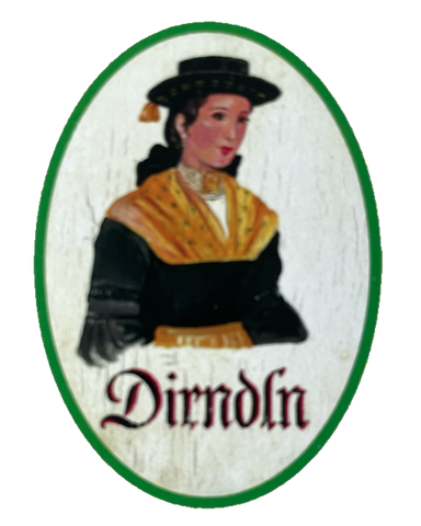 Nostalgie Holzschild Salzburg Dirndln WC Toilette Klo Mädchen Damen Schild
