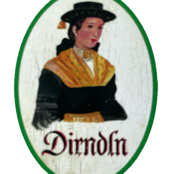 Nostalgie Holzschild Salzburg Dirndln WC Toilette Klo Mädchen Damen Schild