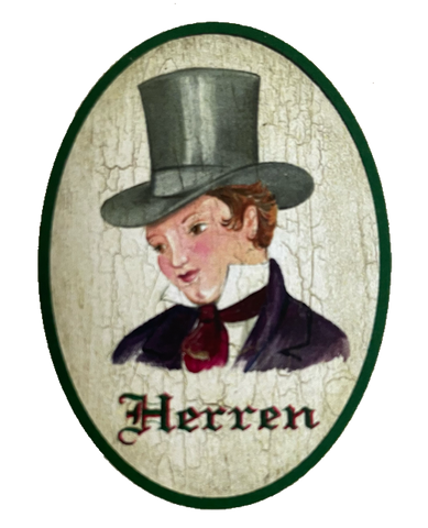 Nostalgie Holzschild Biedermeier Herren WC Toilette Klo Buben Schild