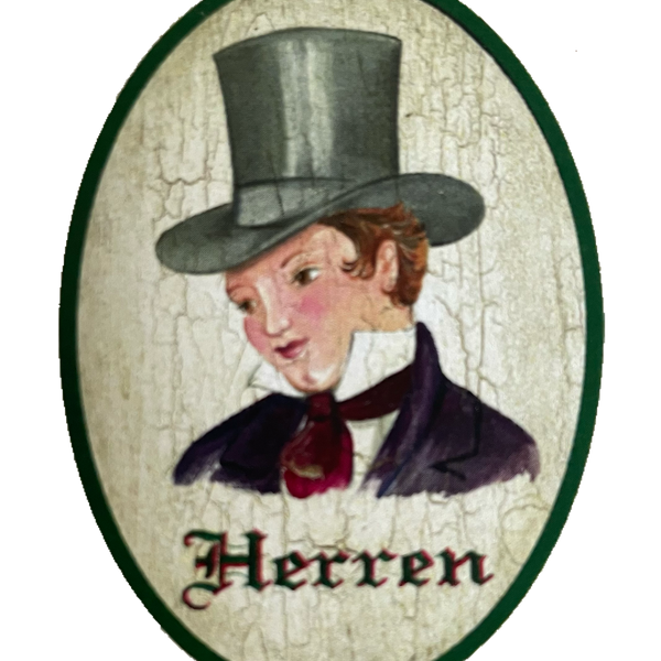 Nostalgie Holzschild Biedermeier Herren WC Toilette Klo Buben Schild