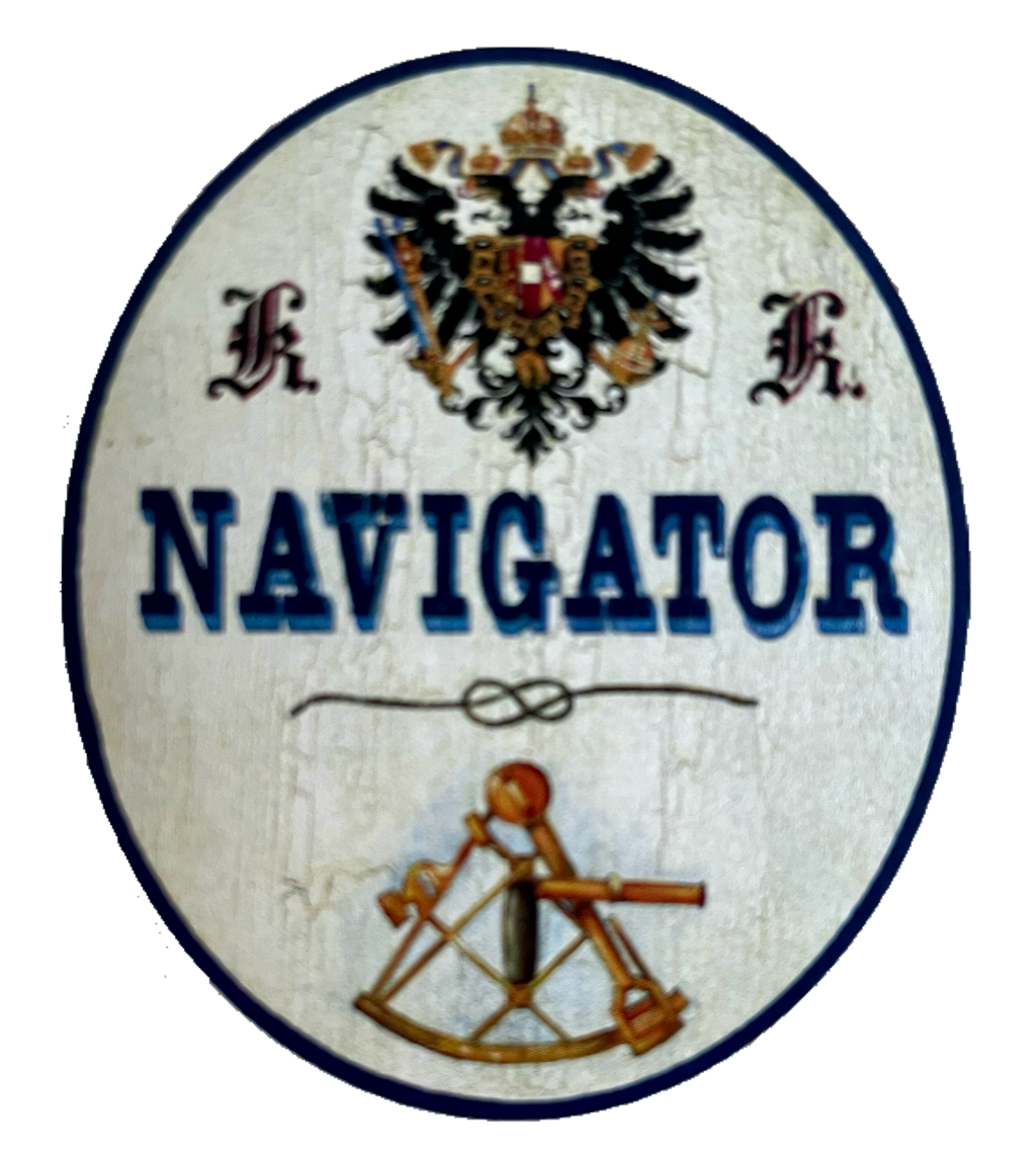 KuK Nostalgie Holzschild Navigator Karte Navigation Kompass Schild