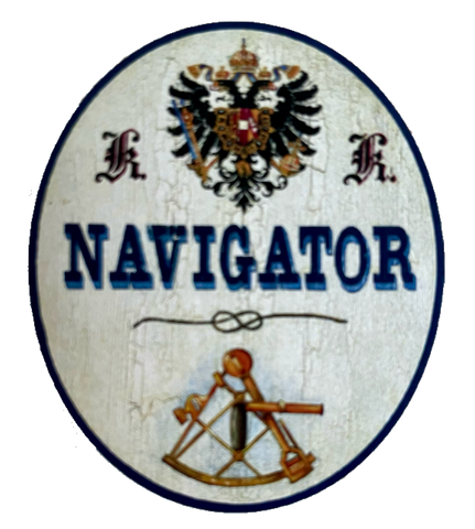 KuK Nostalgie Holzschild Navigator Karte Navigation Kompass Schild