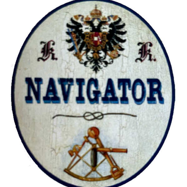 KuK Nostalgie Holzschild Navigator Karte Navigation Kompass Schild