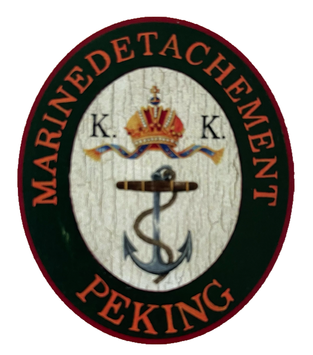 Nostalgie Holzschild KuK Marinedetachement Peking China Beijing Schild