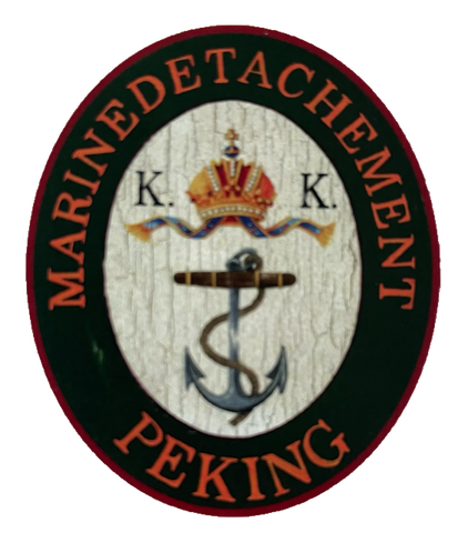 Nostalgie Holzschild KuK Marinedetachement Peking China Beijing Schild