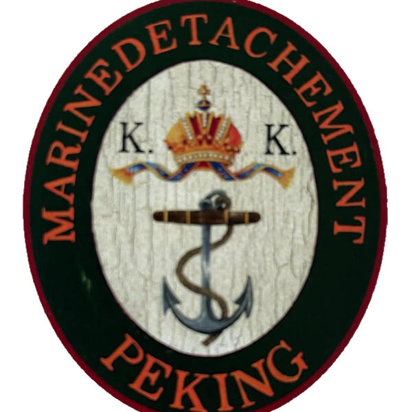 Nostalgie Holzschild KuK Marinedetachement Peking China Beijing Schild