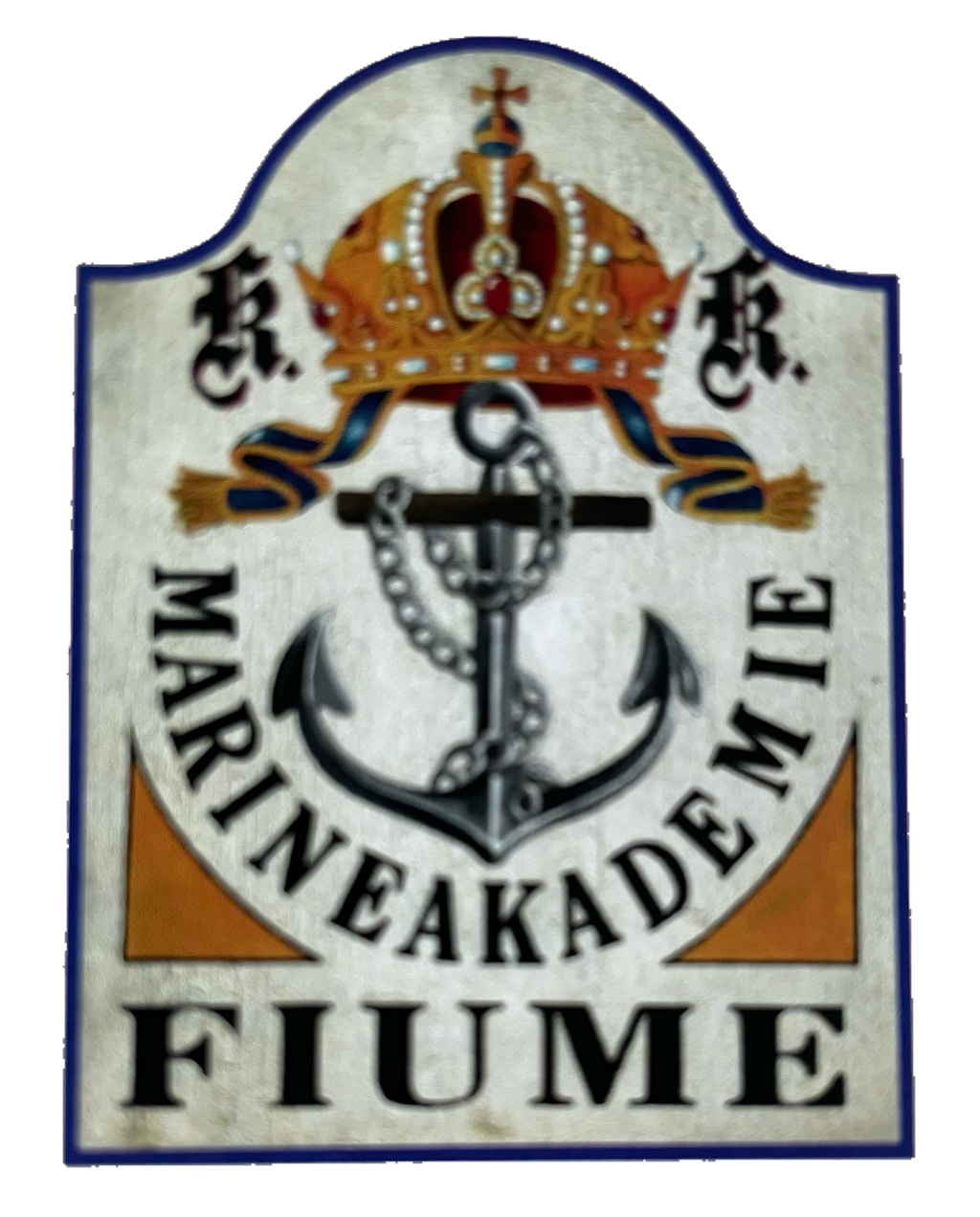 Nostalgie Holzschild KuK Marineakademie Fiume Freistaat Kroatien Schild