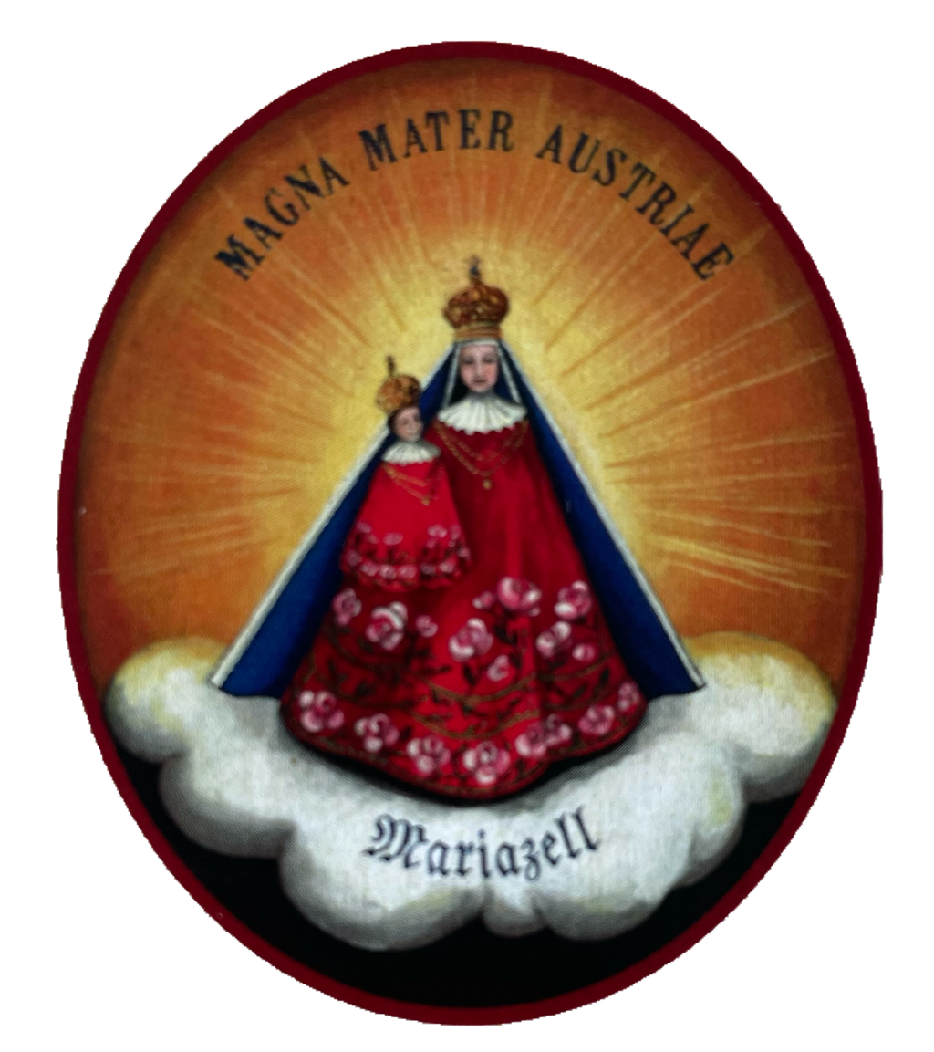Nostalgie Holzschild Magna Mater Austriae Mariazell Jungfrau Maria Kirche Schild
