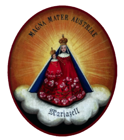 Nostalgie Holzschild Magna Mater Austriae Mariazell Jungfrau Maria Kirche Schild