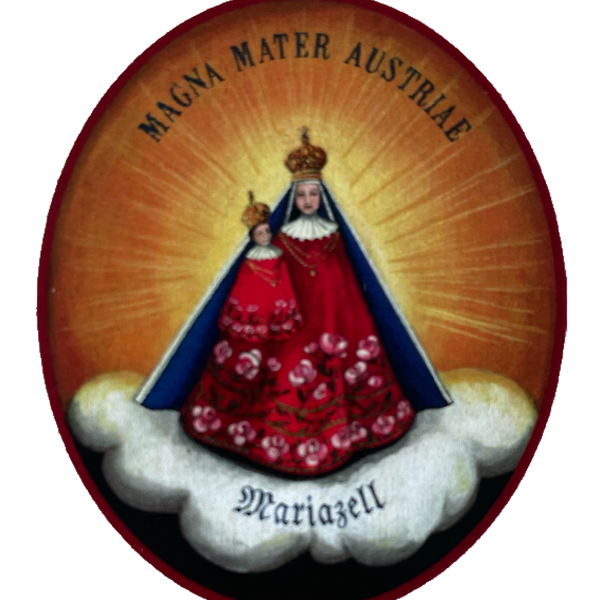 Nostalgie Holzschild Magna Mater Austriae Mariazell Jungfrau Maria Kirche Schild
