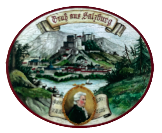 Nostalgie Holzschild Gruß Aus Salzburg Stadt Festung Mozart Schild