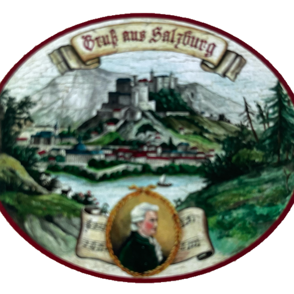 Nostalgie Holzschild Gruß Aus Salzburg Stadt Festung Mozart Schild