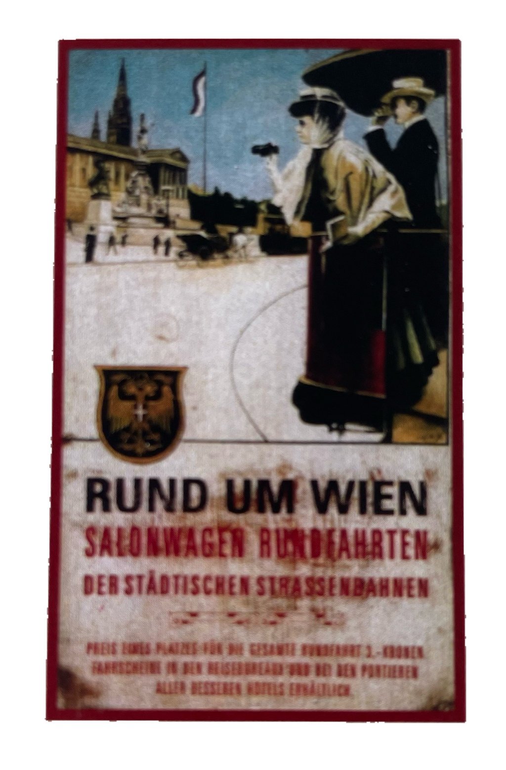 Nostalgie Holzschild Rund Um Wien Salonwagen Rundfahrten Schild