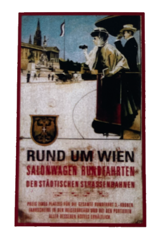 Nostalgie Holzschild Rund Um Wien Salonwagen Rundfahrten Schild