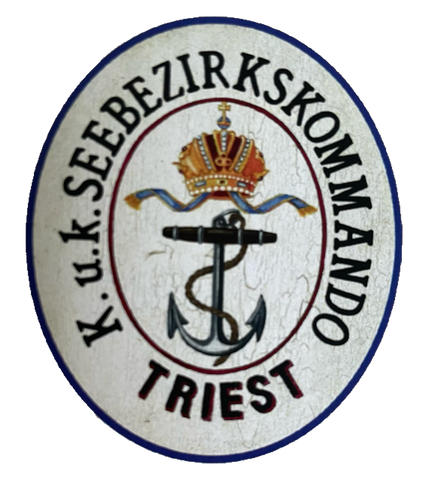 Nostalgie Holzschild KuK Seebezirkskommando Triest Italien Schild
