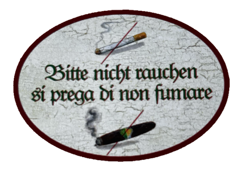 Nostalgie Holzschild Bitte Nicht Rauchen Si Prega Di Non Fumare Zigarette Schild