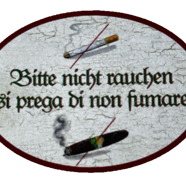 Nostalgie Holzschild Bitte Nicht Rauchen Si Prega Di Non Fumare Zigarette Schild