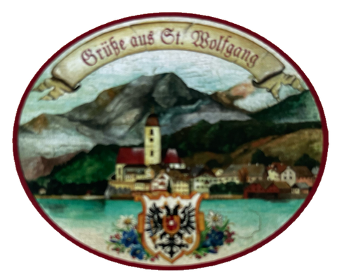 Nostalgie Holzschild Grüße Aus St. Wolfgang Ort Salzburg Kirche Urlaub Schild