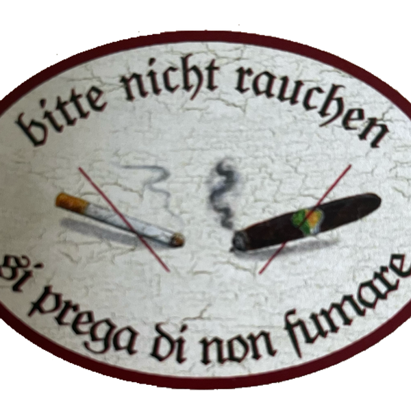 Nostalgie Holzschild Bitte Nicht Rauchen Si Prega Di Non Fumare Zigarette Schild