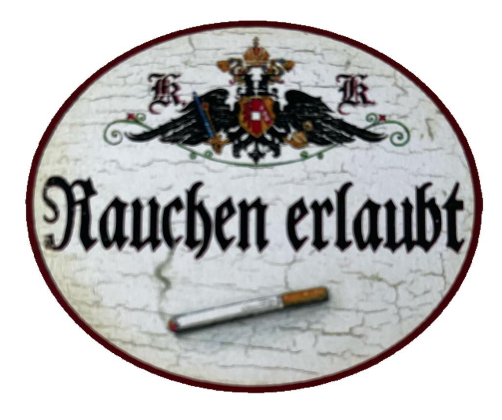 KuK Nostalgie Holzschild Rauchen Erlaubt Zigarette Zigaretten Raucher Schild