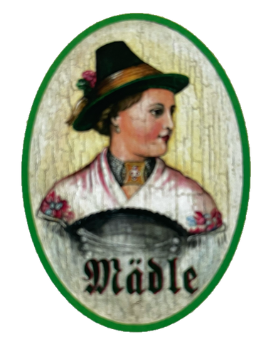 Nostalgie Holzschild Allgäu Mädle WC Toilette Klo Mädchen Damen Schild