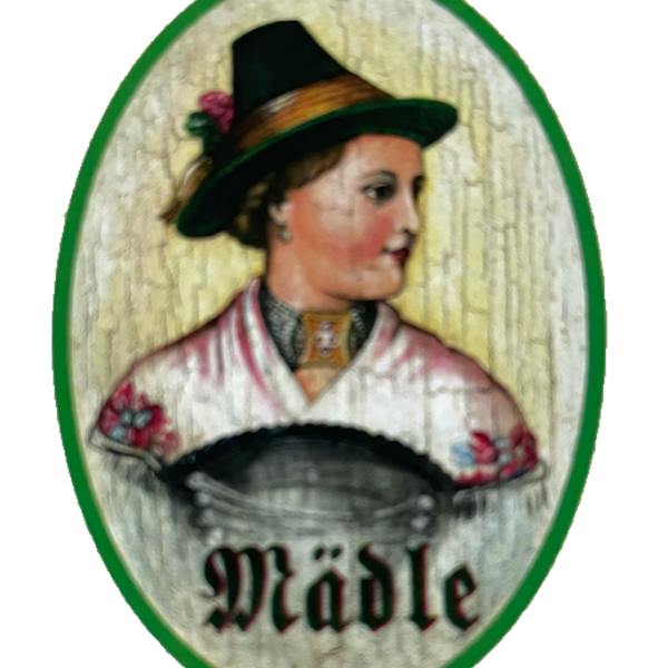 Nostalgie Holzschild Allgäu Mädle WC Toilette Klo Mädchen Damen Schild