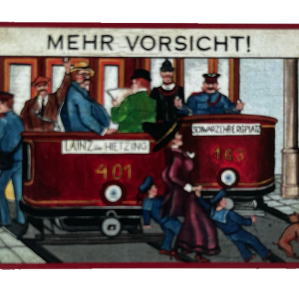 Nostalgie Holzschild Straßenbahn Mehr Vorsicht Tramway Bim Tram Bahn Schild