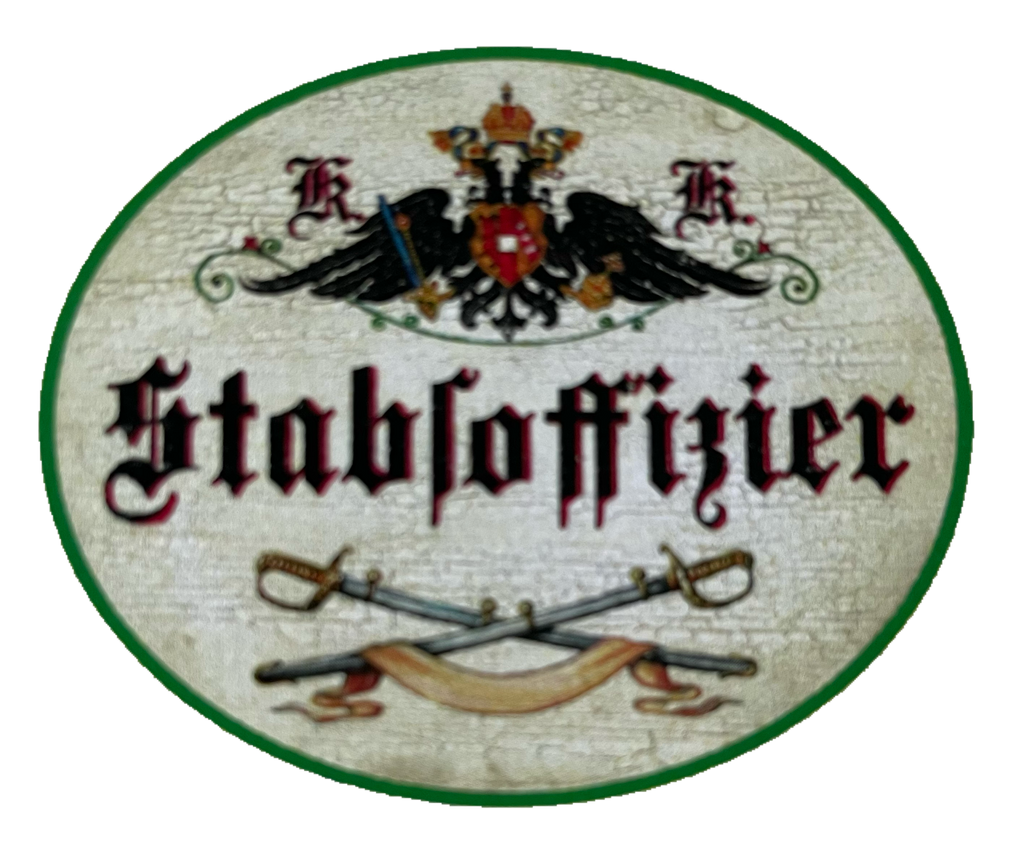 KuK Nostalgie Holzschild Stabsoffizier Bundesheer Bundeswehr Militär Schild