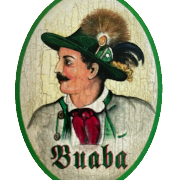 Nostalgie Holzschild Allgäu Buaba WC Toilette Klo Buben Herren Schild
