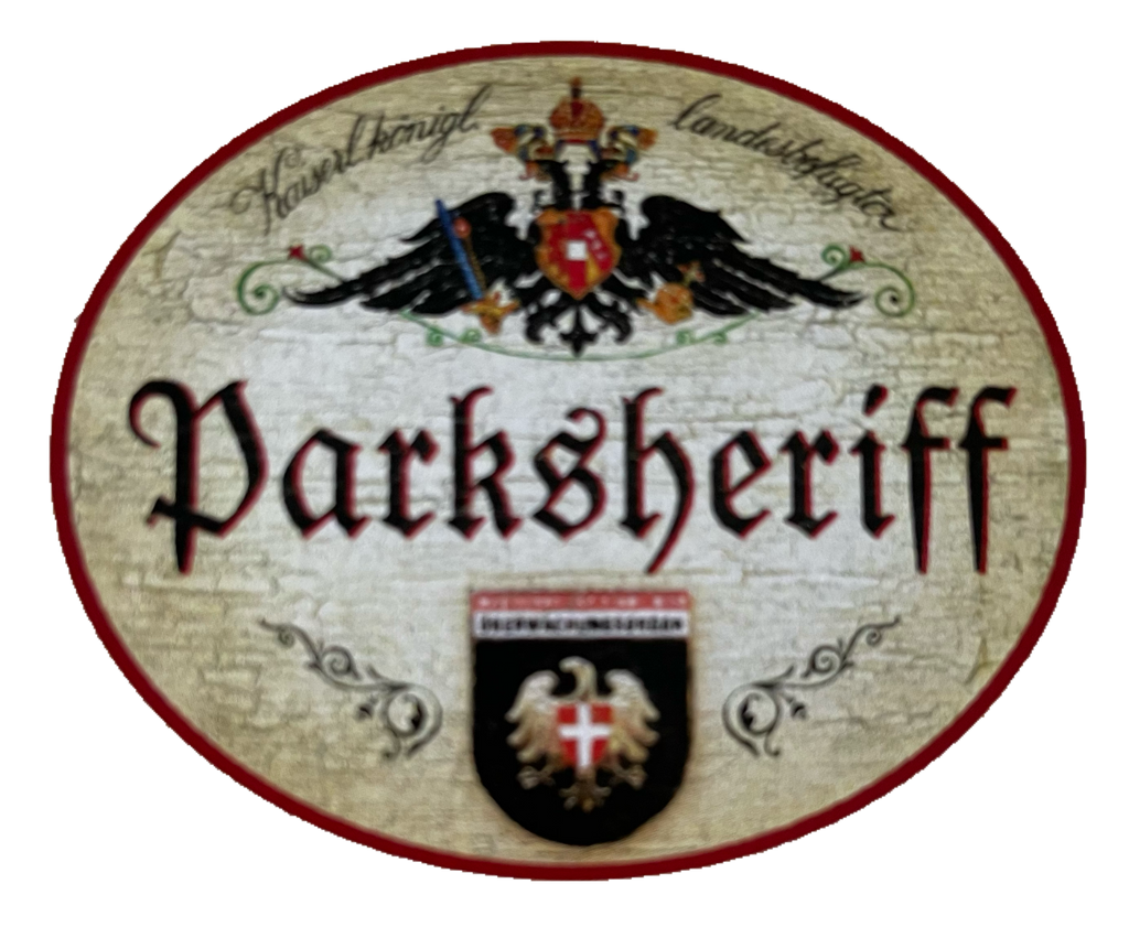 KuK Nostalgie Holzschild Parksheriff Parkplatz Parken Wachdienst Auto Schild