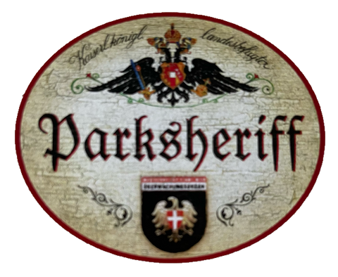 KuK Nostalgie Holzschild Parksheriff Parkplatz Parken Wachdienst Auto Schild