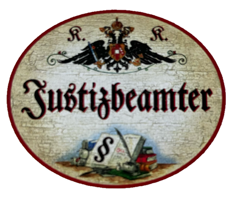 KuK Nostalgie Holzschild Justizbeamter Gericht Recht Anwalt Jura Schild