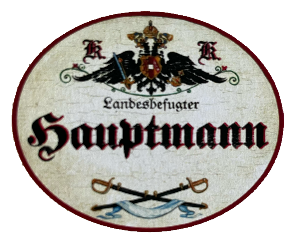 KuK Nostalgie Holzschild Landesbefugter Hauptmann Militär Bundeswehr Schild
