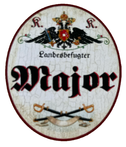 KuK Nostalgie Holzschild Landesbefugter Major Bundesheer Militär Schild