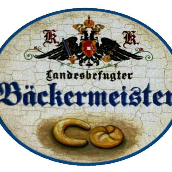 KuK Nostalgie Holzschild Landesbefugter Bäckermeister Backen Bäcker Schild