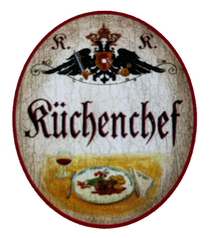 KuK Nostalgie Holzschild Küchenchef Küche Koch Kochen Essen Restaurant Schild
