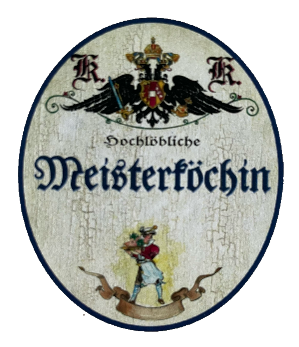 KuK Nostalgie Holzschild Landesbefugte Meisterköchin Köchin Kochen Küche Schild