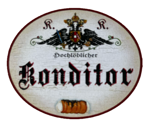 KuK Nostalgie Holzschild Hochlöblicher Konditor Konditorei Kuchen Torte Schild