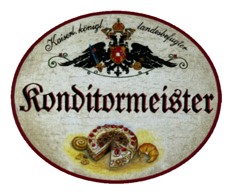 KuK Nostalgie Holzschild Landesbefugter Konditormeister Konditor Schild