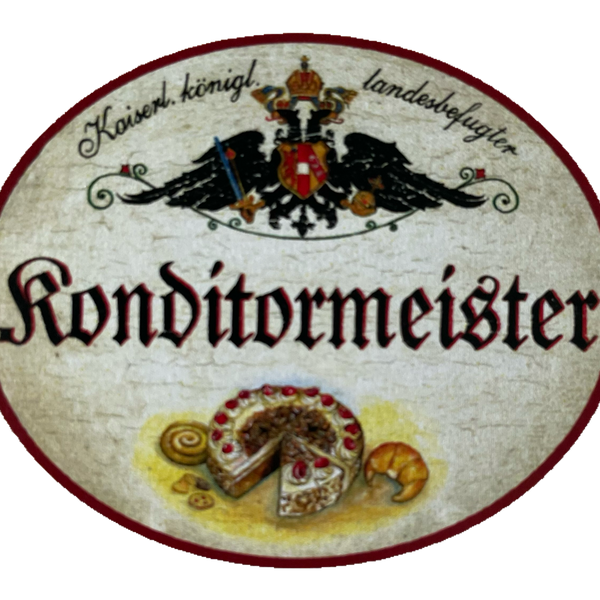 KuK Nostalgie Holzschild Landesbefugter Konditormeister Konditor Schild
