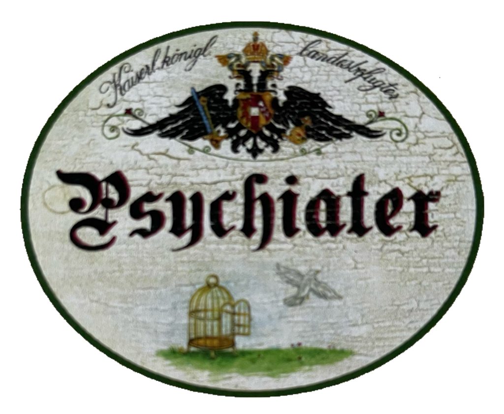 KuK Nostalgie Holzschild Landesbefugter Psychiater Psychologe Arzt Doktor Schild