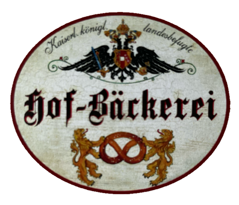 KuK Nostalgie Holzschild Landesbefugte Hof-Bäckerei Brezen Brot Bäckerei Schild