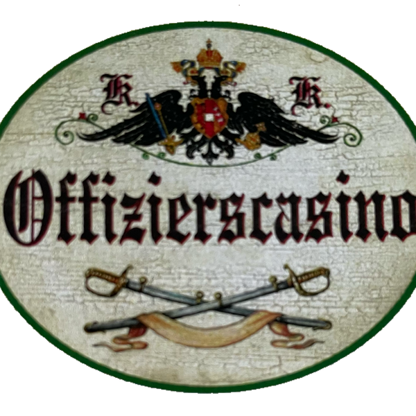 KuK Nostalgie Holzschild Offizierscasino Bundeswehr Bundesheer Militär Schild