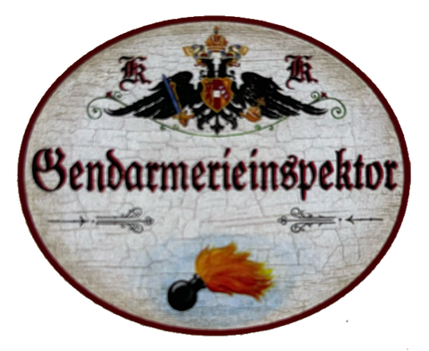 KuK Nostalgie Holzschild Gendarmarieinspektor Polizei Gendarmes Schild