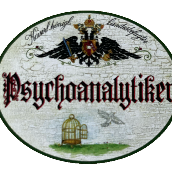 KuK Nostalgie Holzschild Landesbefugter Psychoanalytiker Psychologe Schild