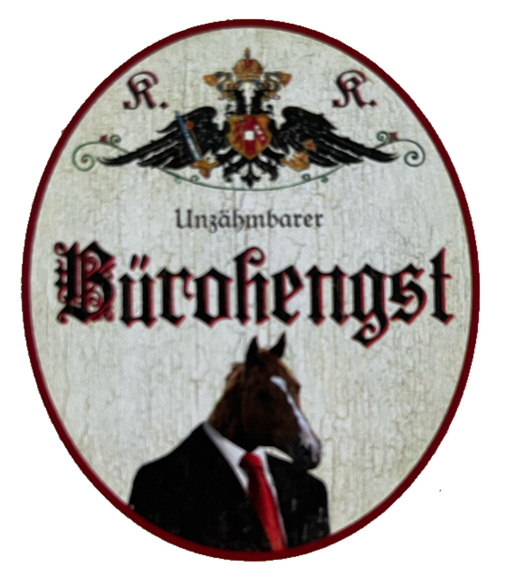 KuK Nostalgie Holzschild Umzähmbarer Bürohengst Bürokraft Schreibkraft Schild
