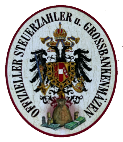 Nostalgie Holzschild Offizieller Steuerzahler & Großbankenmäzen Schild