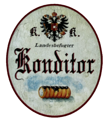 KuK Nostalgie Holzschild Landesbefugter Konditor Konditorei Kuchen Torte Schild